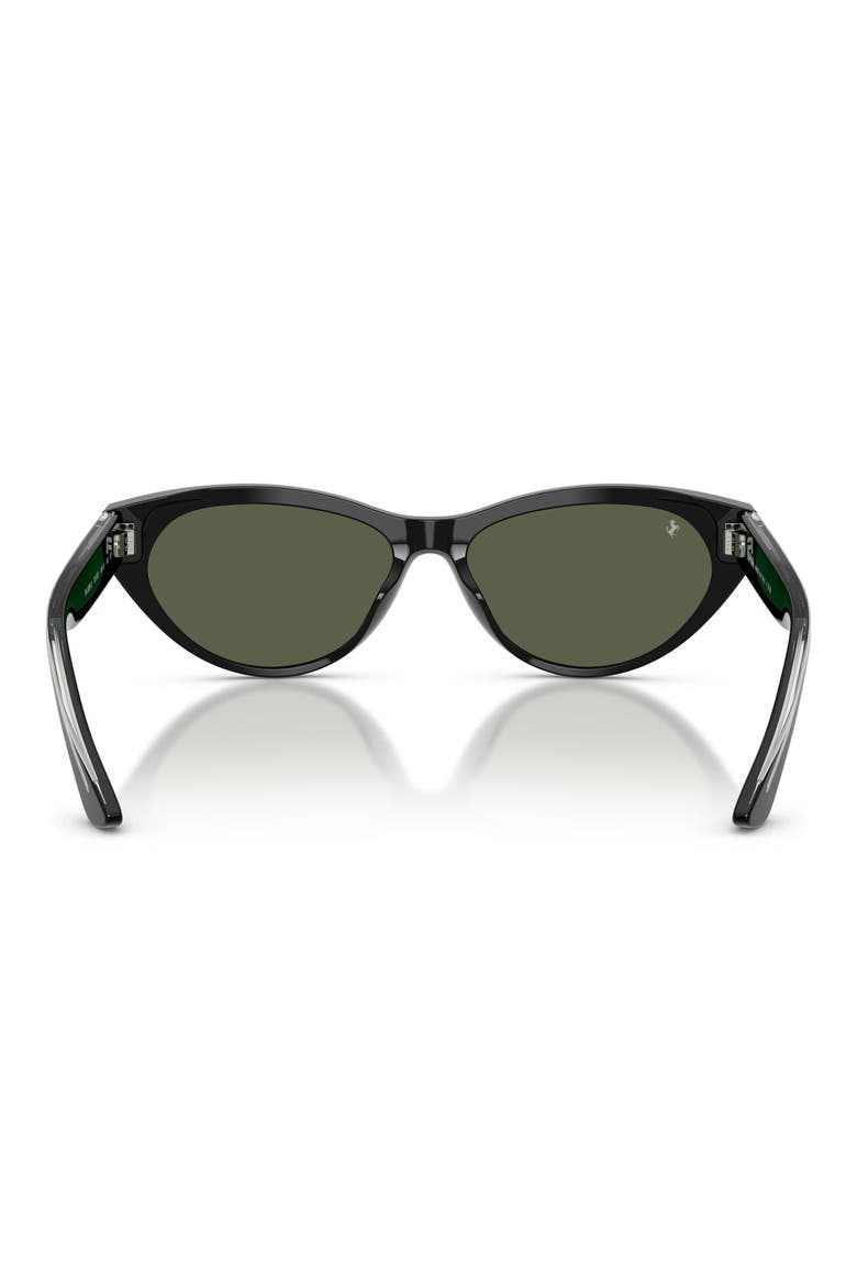 56mm Cat Eye Sunglasses, Alternate, color, SHINY BLACK / LIGHT GREY