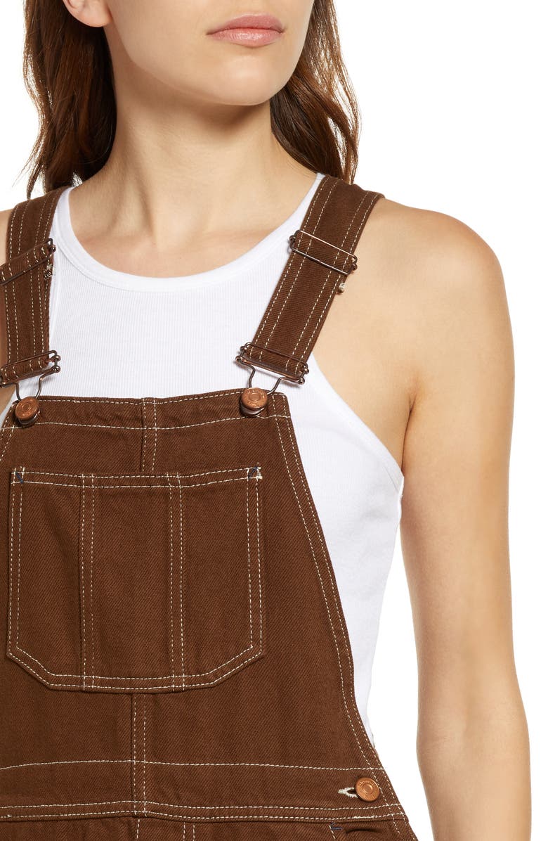 Reformation Milo Organic Cotton Blend Utility Overalls, Alternate, color,