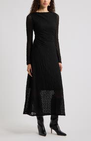 Nordstrom Lace Long Sleeve Midi Dress
