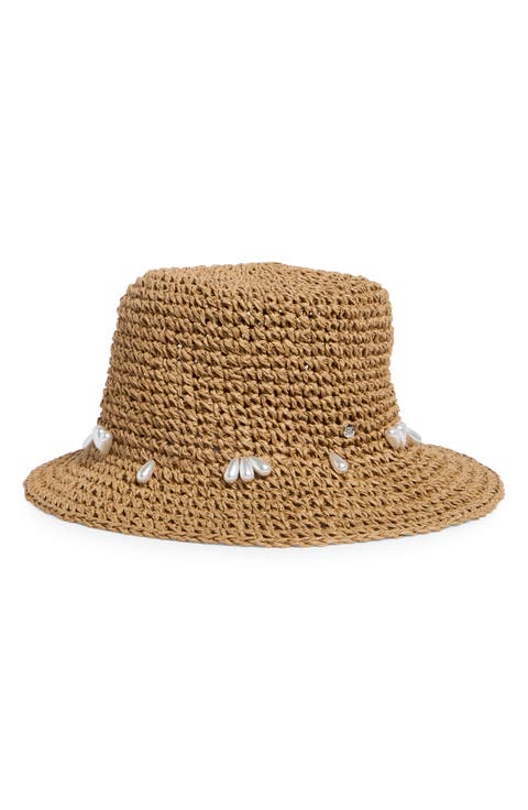Faux Pearl Bucket Hat