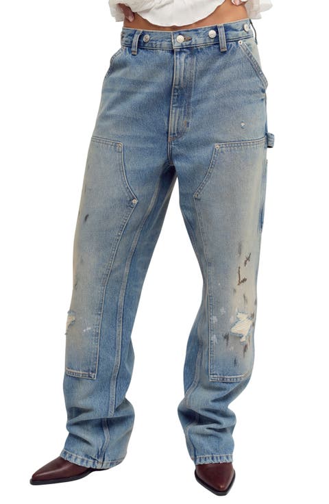 Emily High Waist Ripped Wide Leg Carpenter Jeans