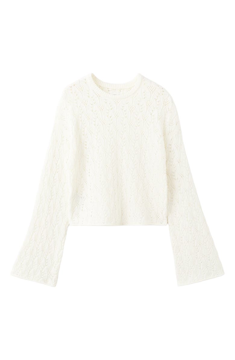 MANGO TEEN Openwork Crop Cotton Blend Sweater, Alternate, color, 