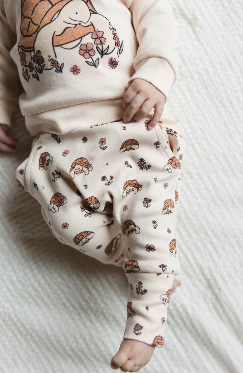 L'ovedbaby Organic Cotton Fleece Graphic Sweatshirt & Joggers Set, Alternate, color, Tiny Tortoise