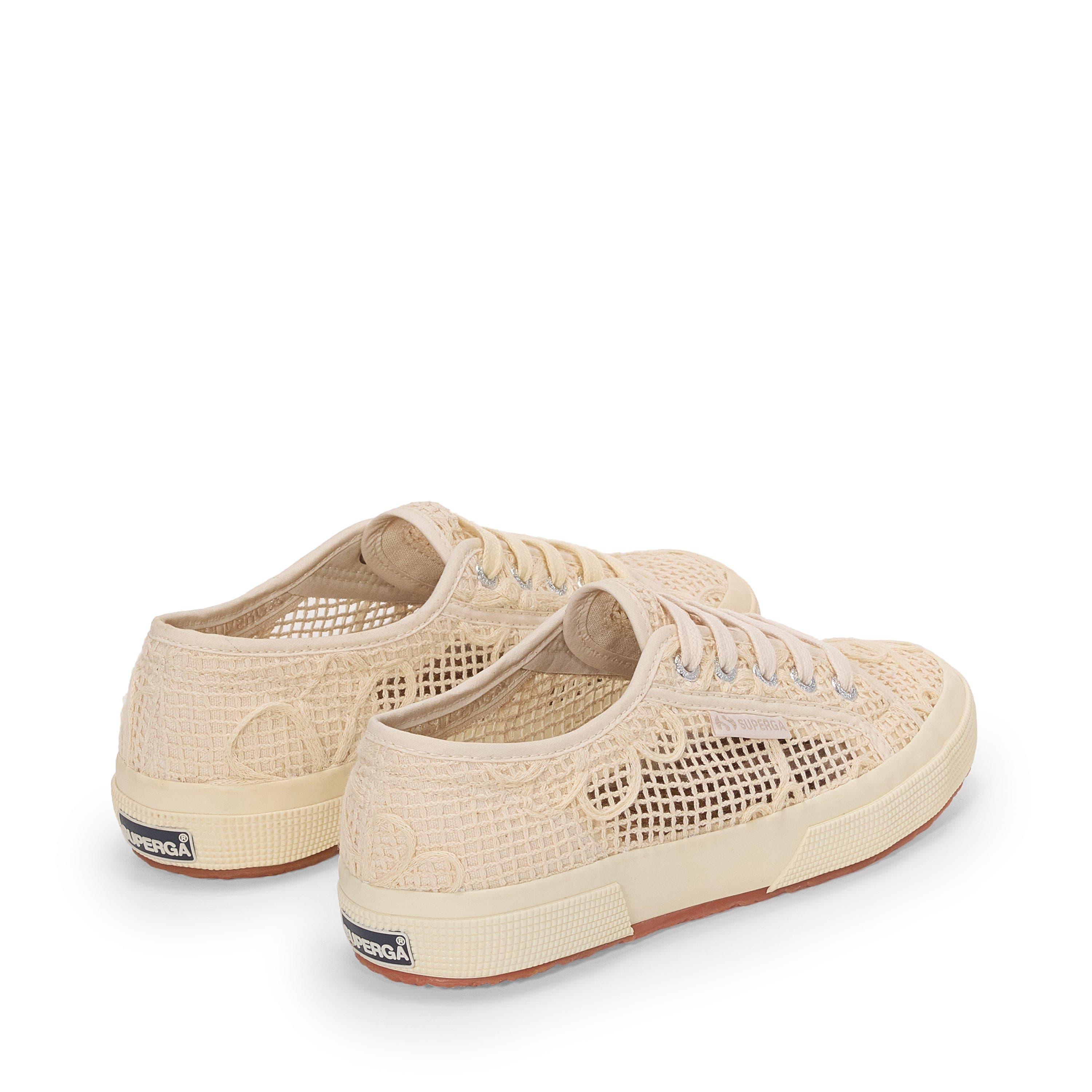 Superga 2750 Net Flower Crochet, Alternate, color, Beige Raw-Off White