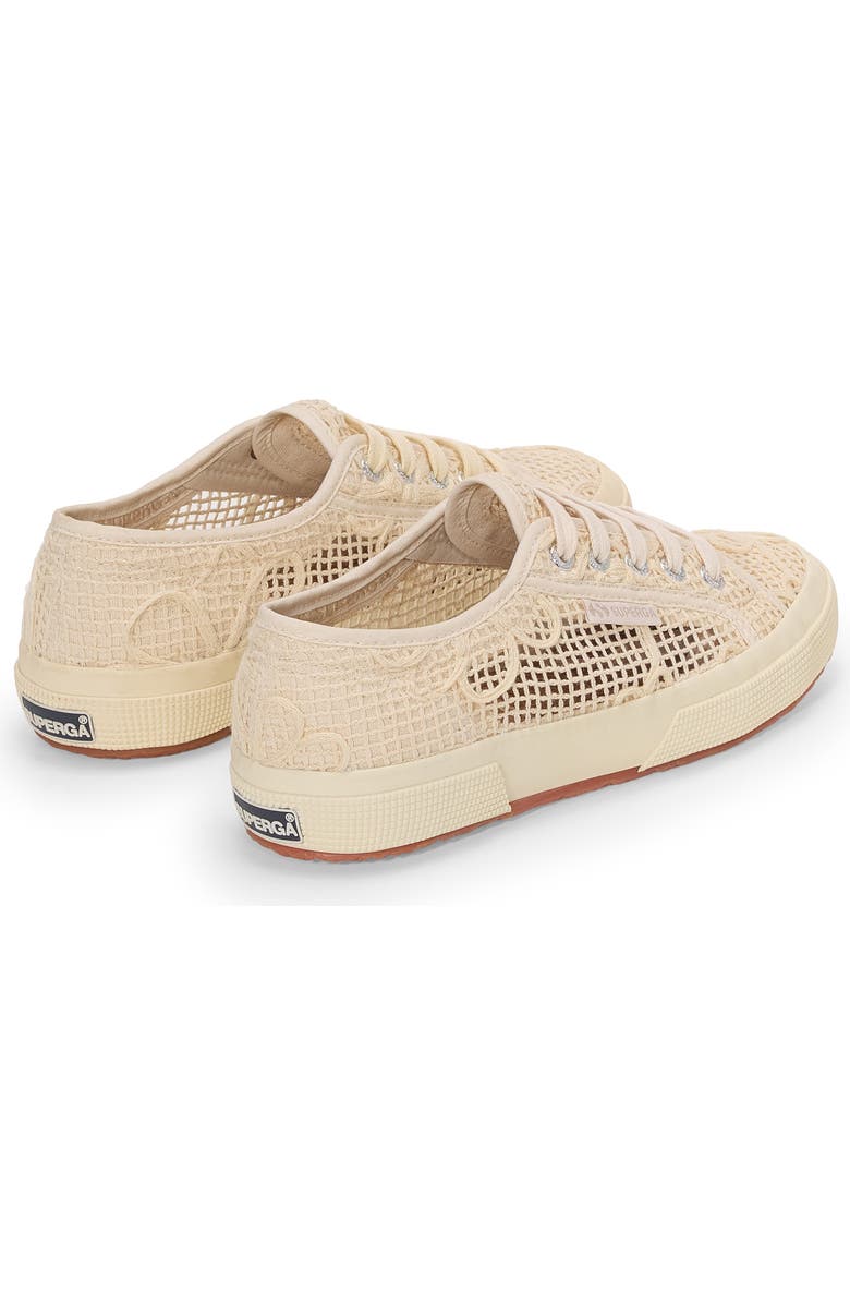 Superga 2750 Net Flower Crochet, Alternate, color, Beige Raw-Off White