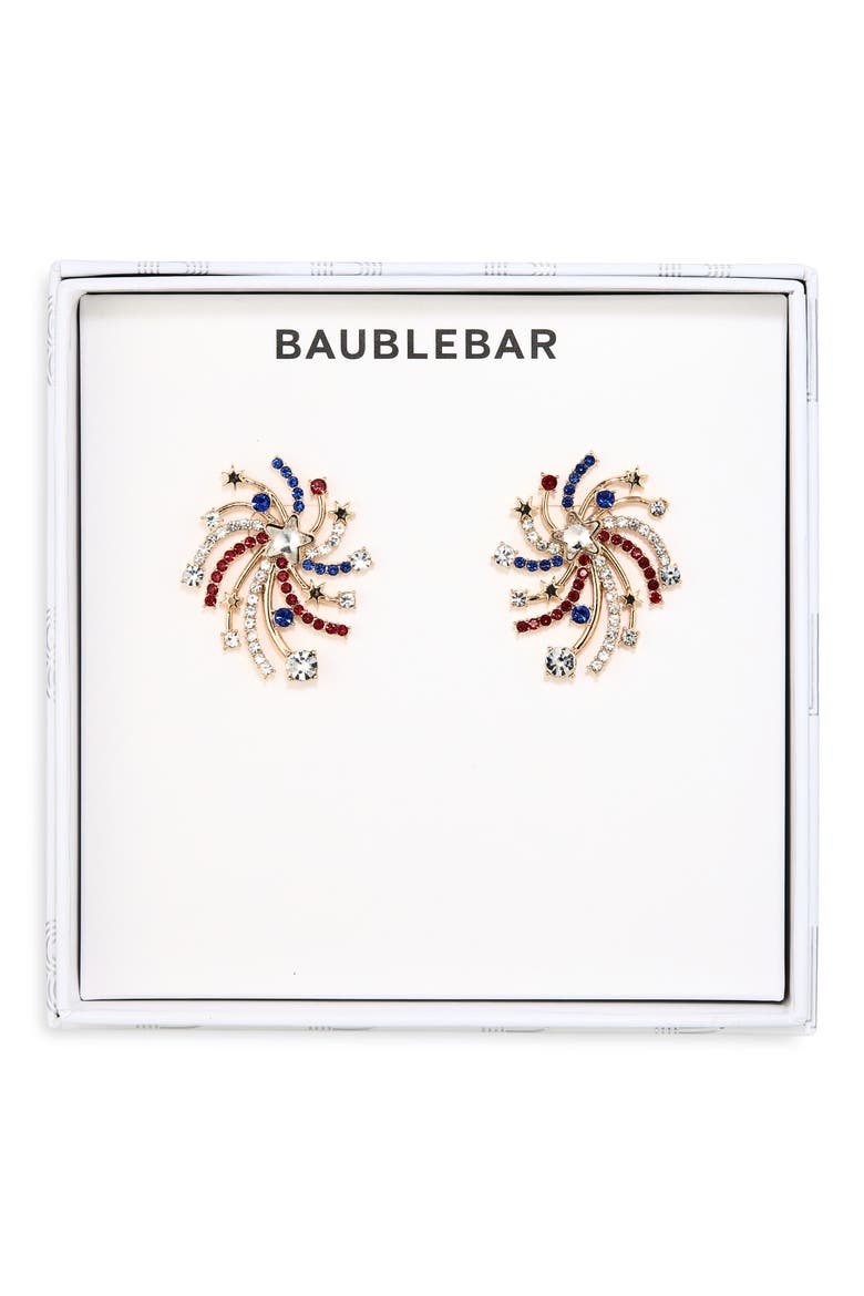 Cue the Fireworks Statement Stud Earrings, Main, color, RED MULTI