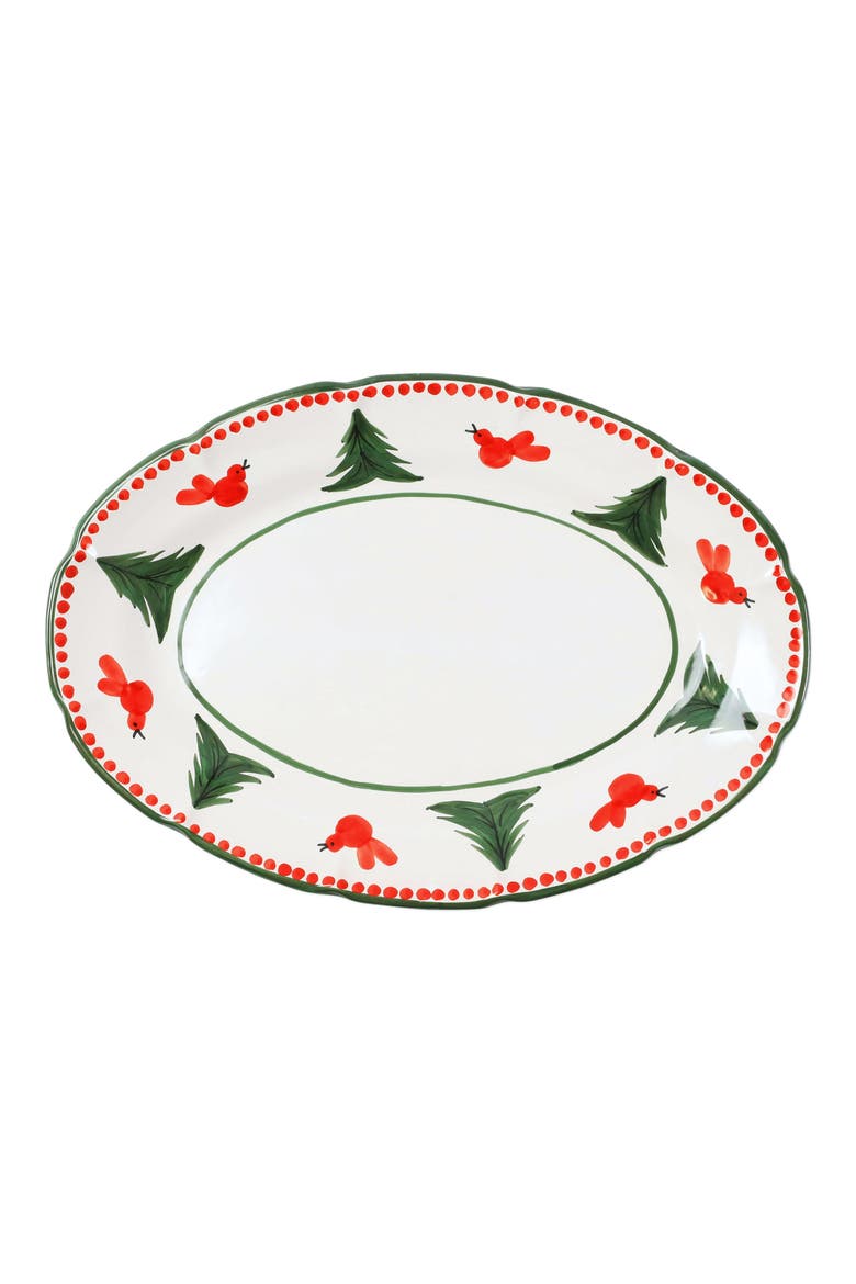 Uccello Rosso Stoneware Platter, Main, color, MULTI