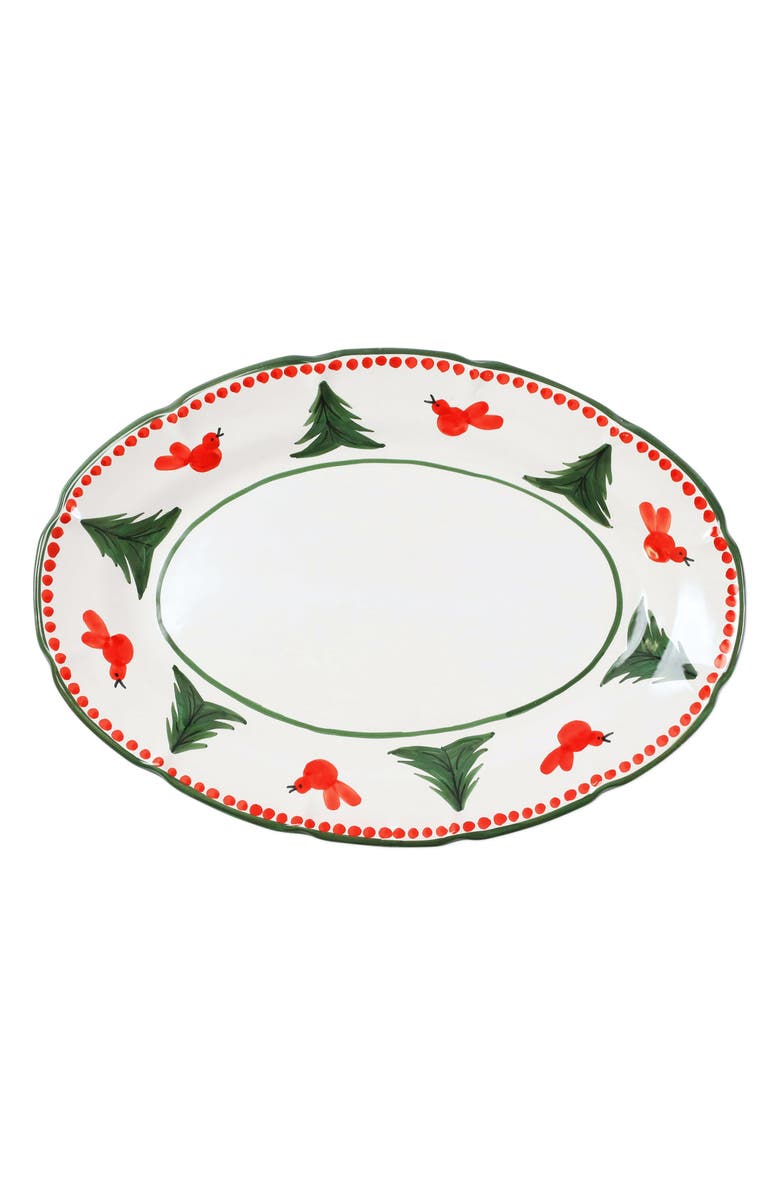 VIETRI Uccello Rosso Stoneware Platter, Main, color, 