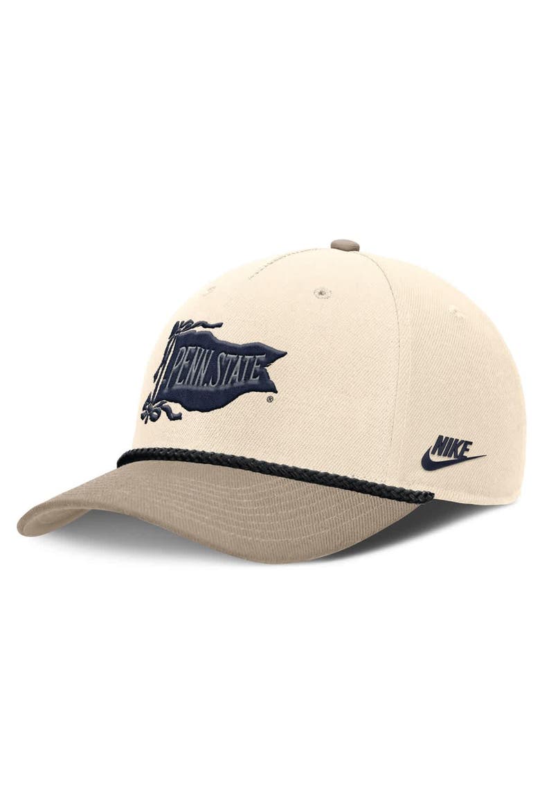 Men's Nike Natural Penn State Nittany Lions Rise Legacy Throwback Logo Adjustable Hat, Main, color, Natural