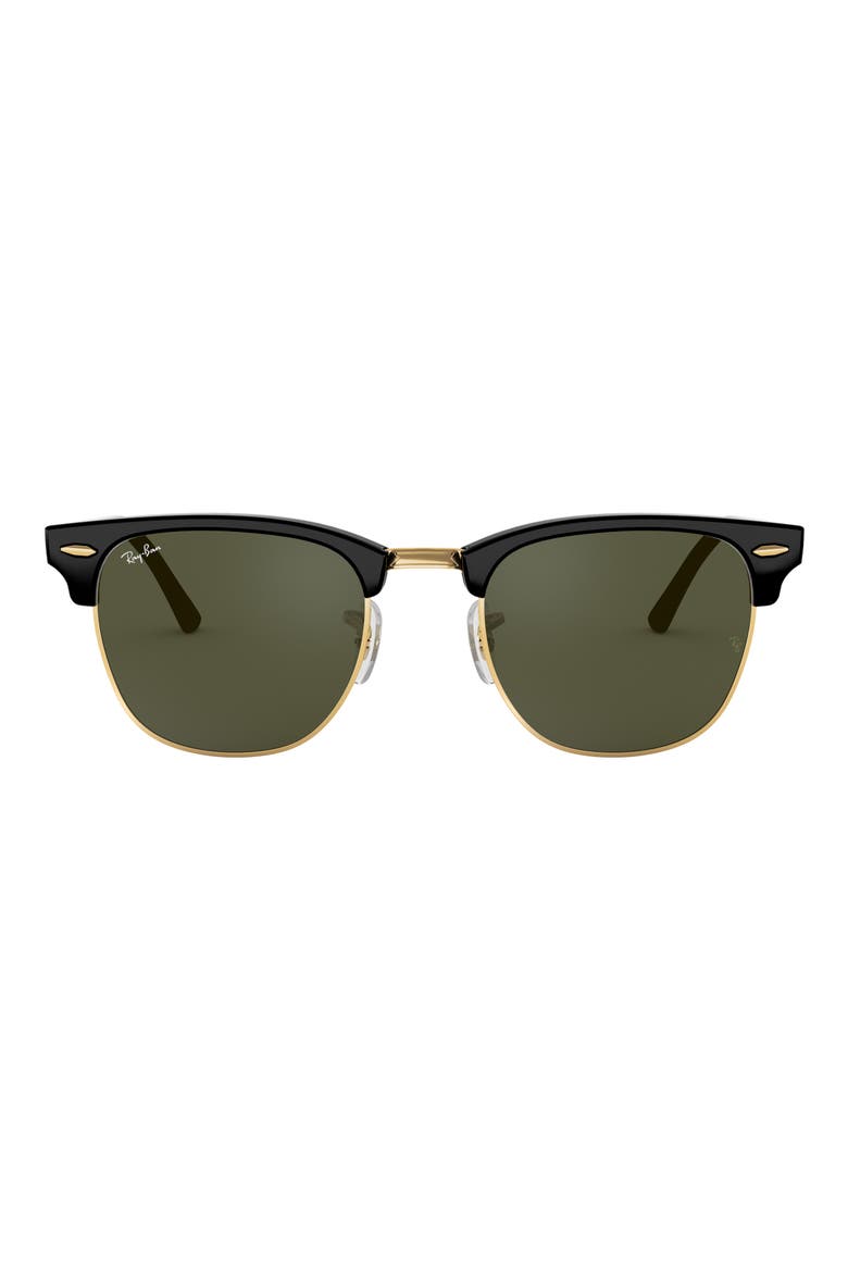 55mm Round Sunglasses, Main, color, BLACK