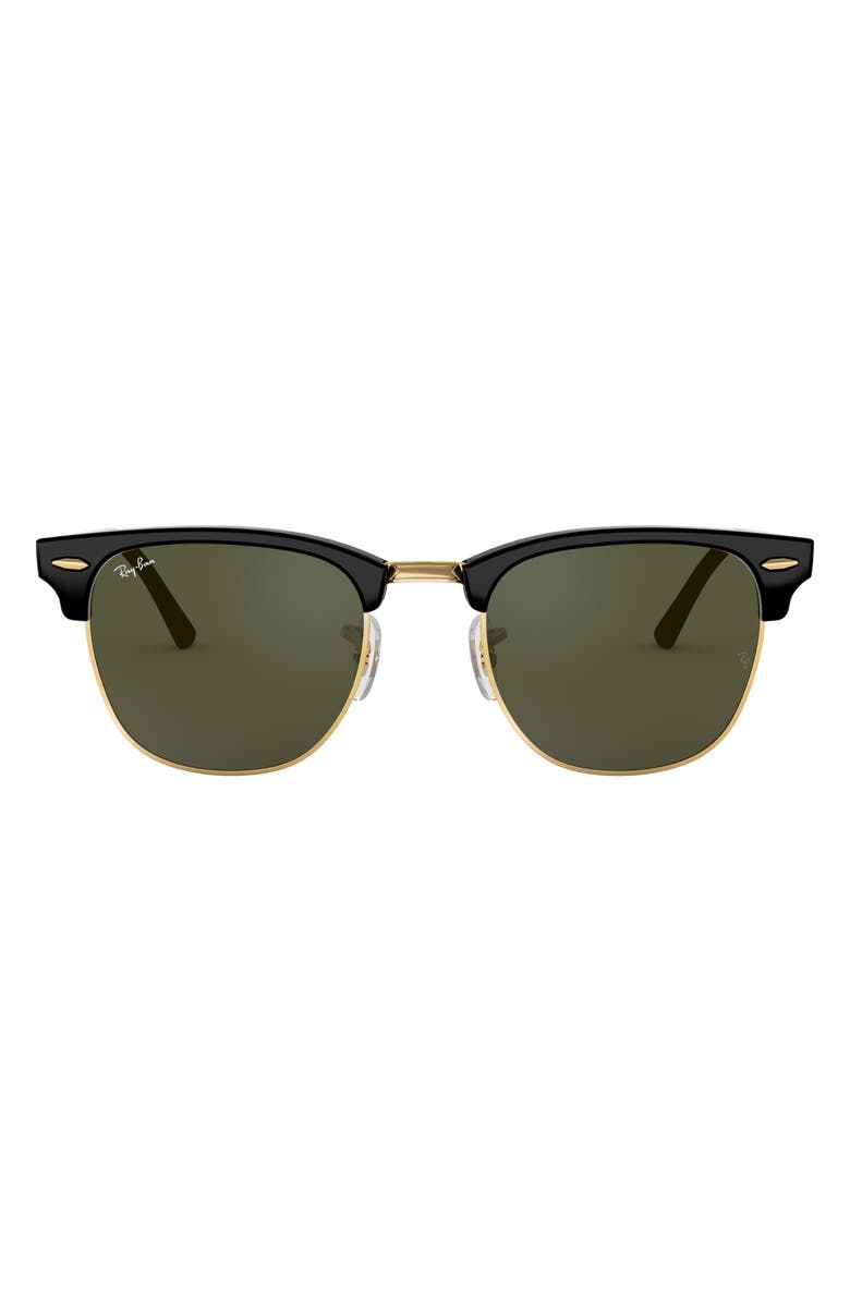 Ray-Ban 55mm Round Sunglasses, Main, color, Black