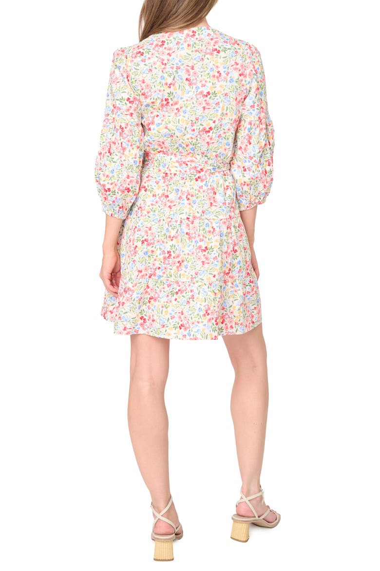 Harper Floral Poplin Faux Wrap Dress, Alternate, color, WILD BOUQUET