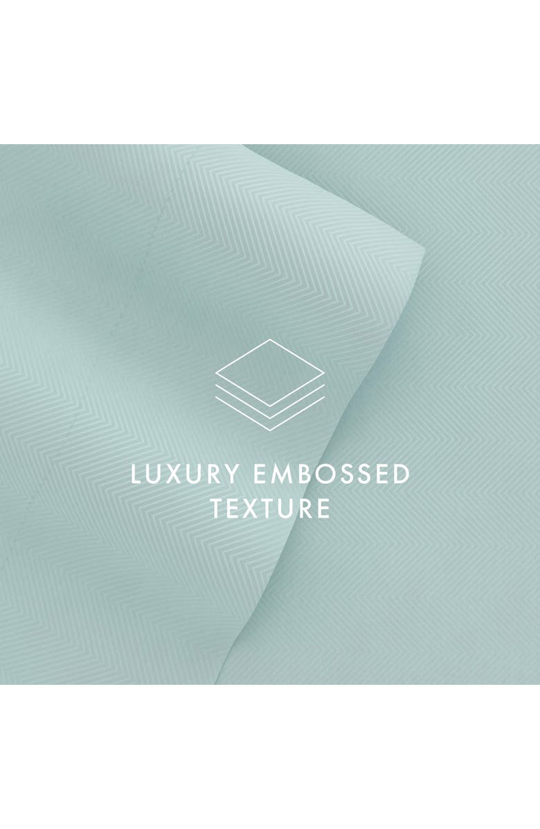 IENJOY HOME Premium Chevron Embossed Sheet Set, Alternate, color, Aqua