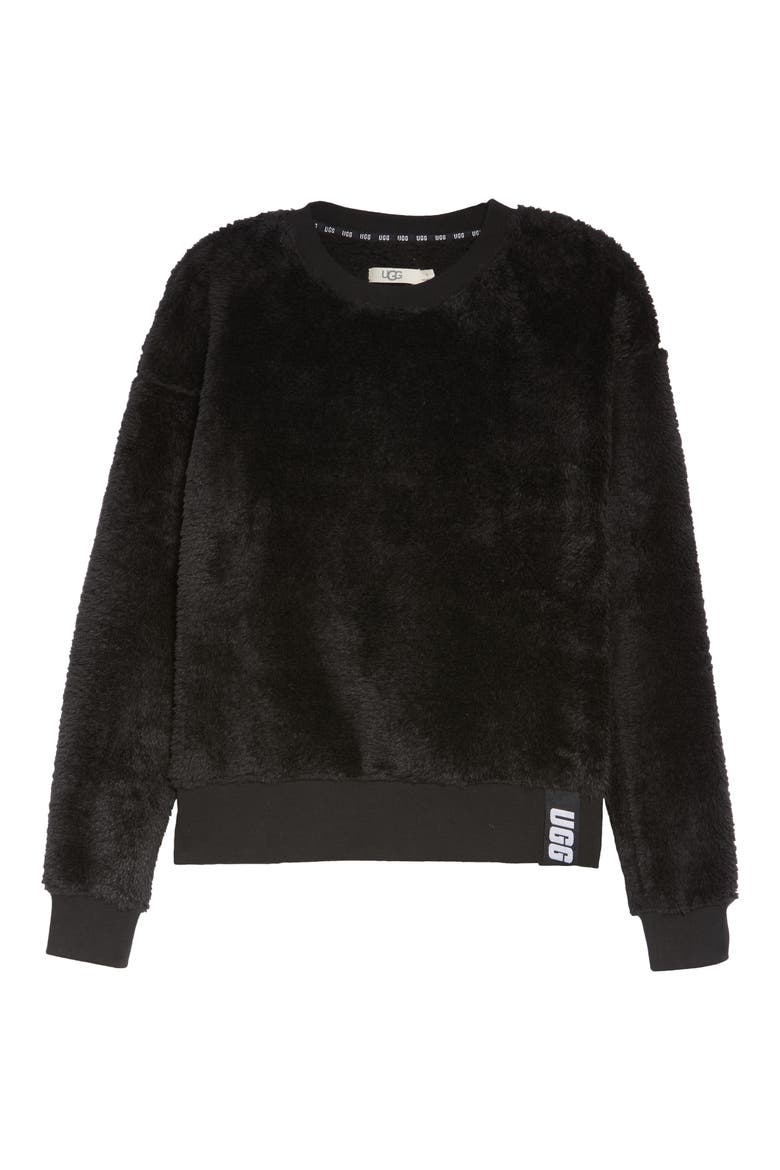 Prue Fleece Sweatshirt, Alternate, color, BLACK