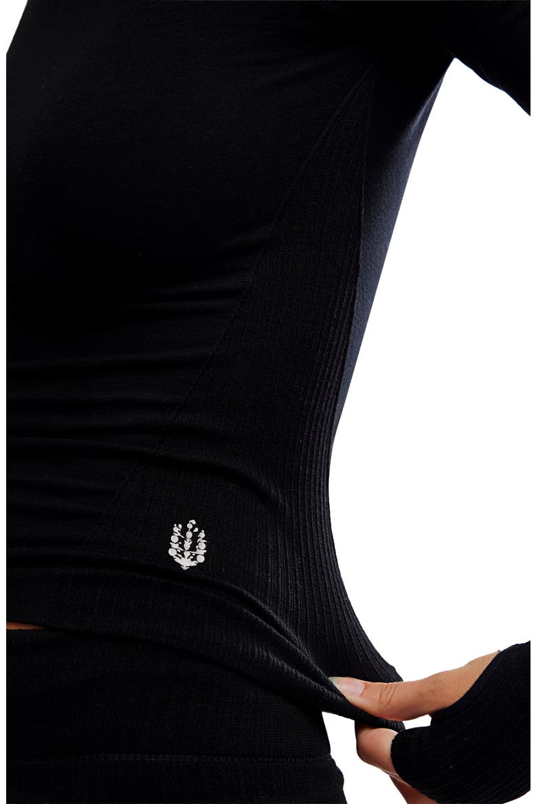FP Movement Take Flight Base Layer Cropped T-Shirt, Alternate, color, BLACK COMBO