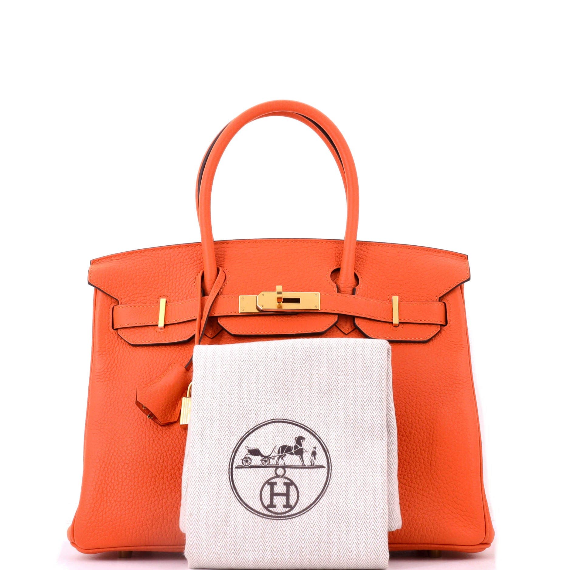 Birkin Handbag Orange Clemence with Gold Hardware 30, Alternate, color, Orange