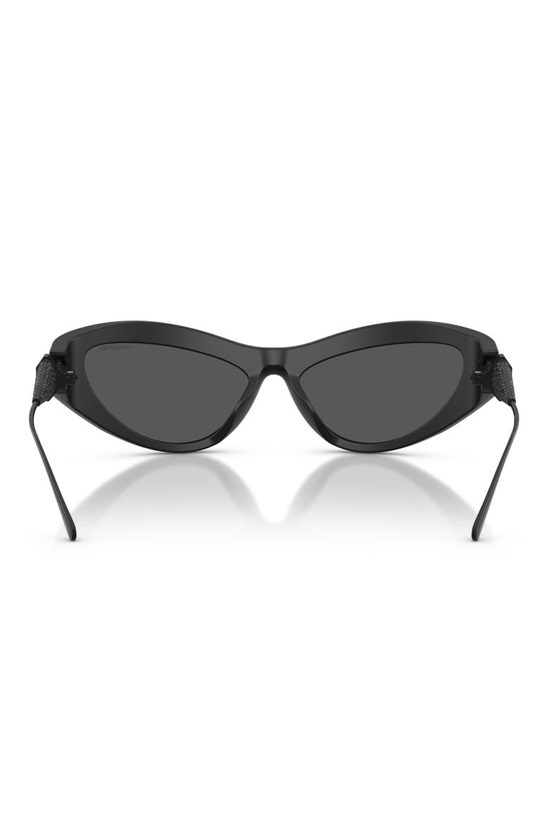 60mm Cat Eye Sunglasses, Alternate, color, MATTE BLACK / GREY MIRROR BLACK