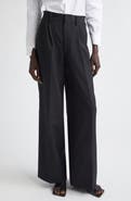 Junya Watanabe High Waist Pleated Wool & Mohair Wide Leg Pants
