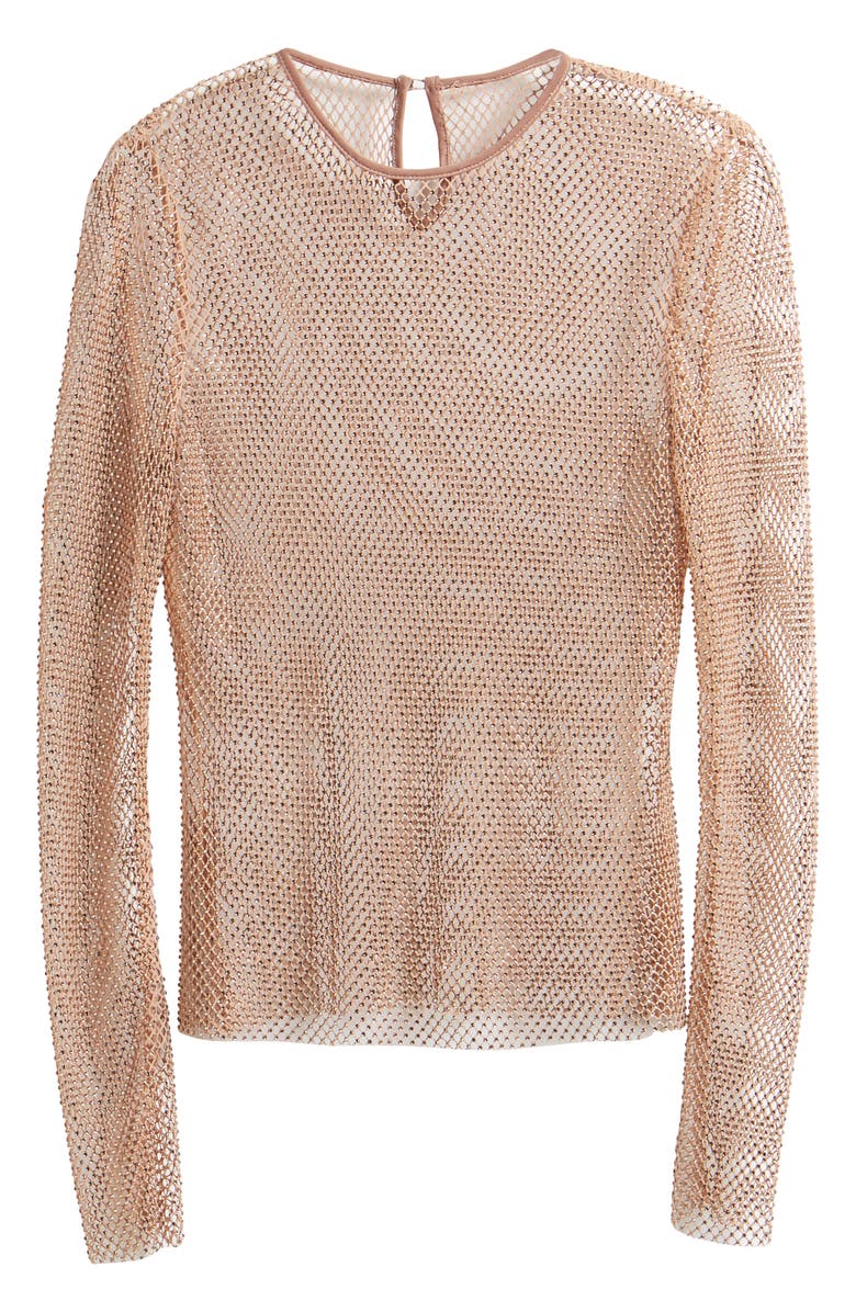 WAYF Mika Metallic Mesh Long Sleeve Top, Alternate, color,