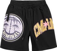 CRIMINAL DAMAGE Varsity Cotton Twill Shorts