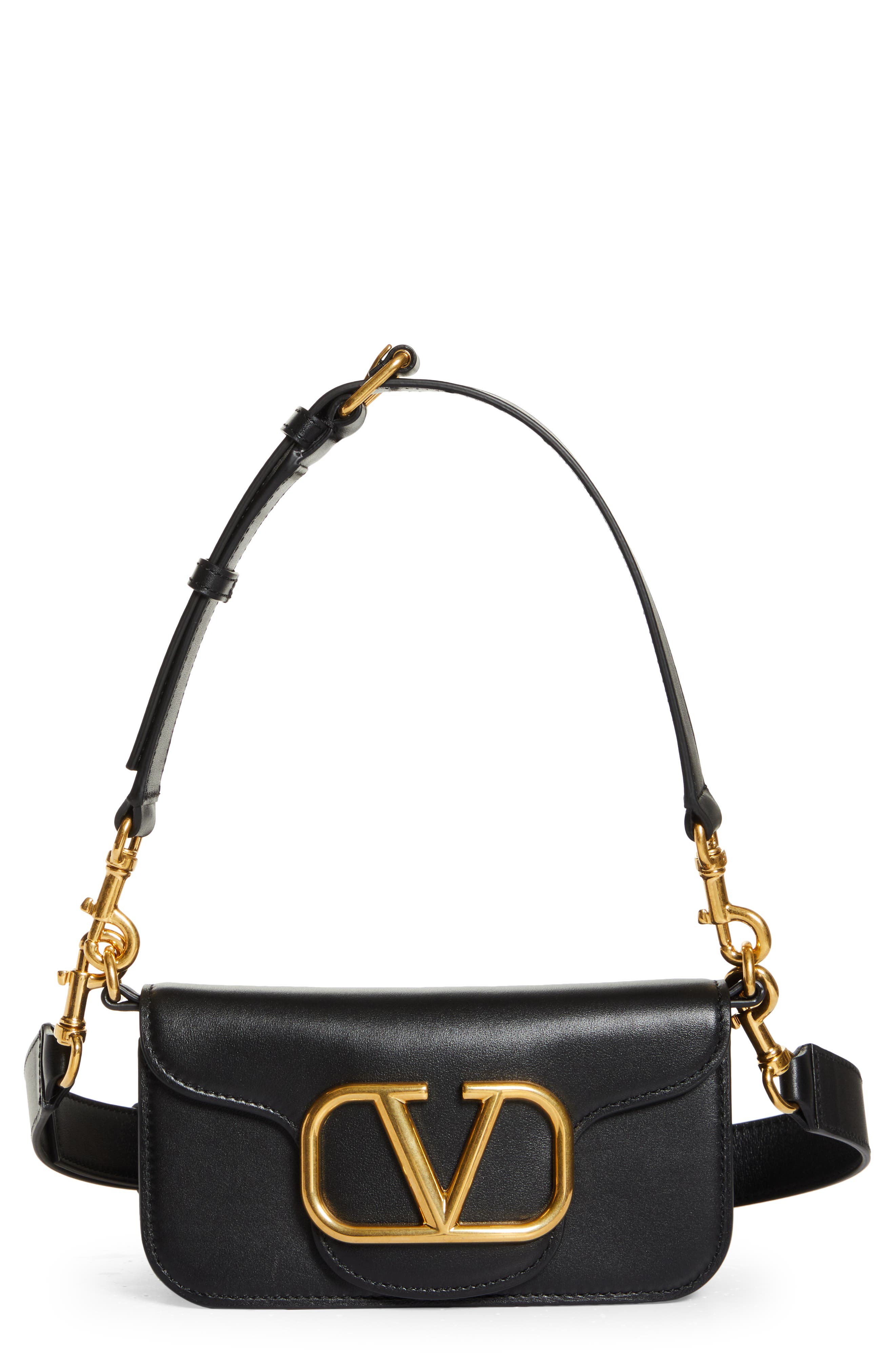 Valentino Garavani Mini Locò Leather Shoulder Bag, Main, color, 
