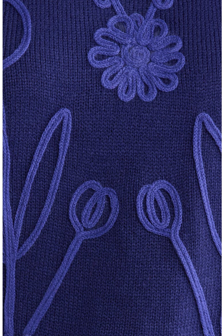 Winsley Floral Embroidered Sweater, Alternate, color, NAVY