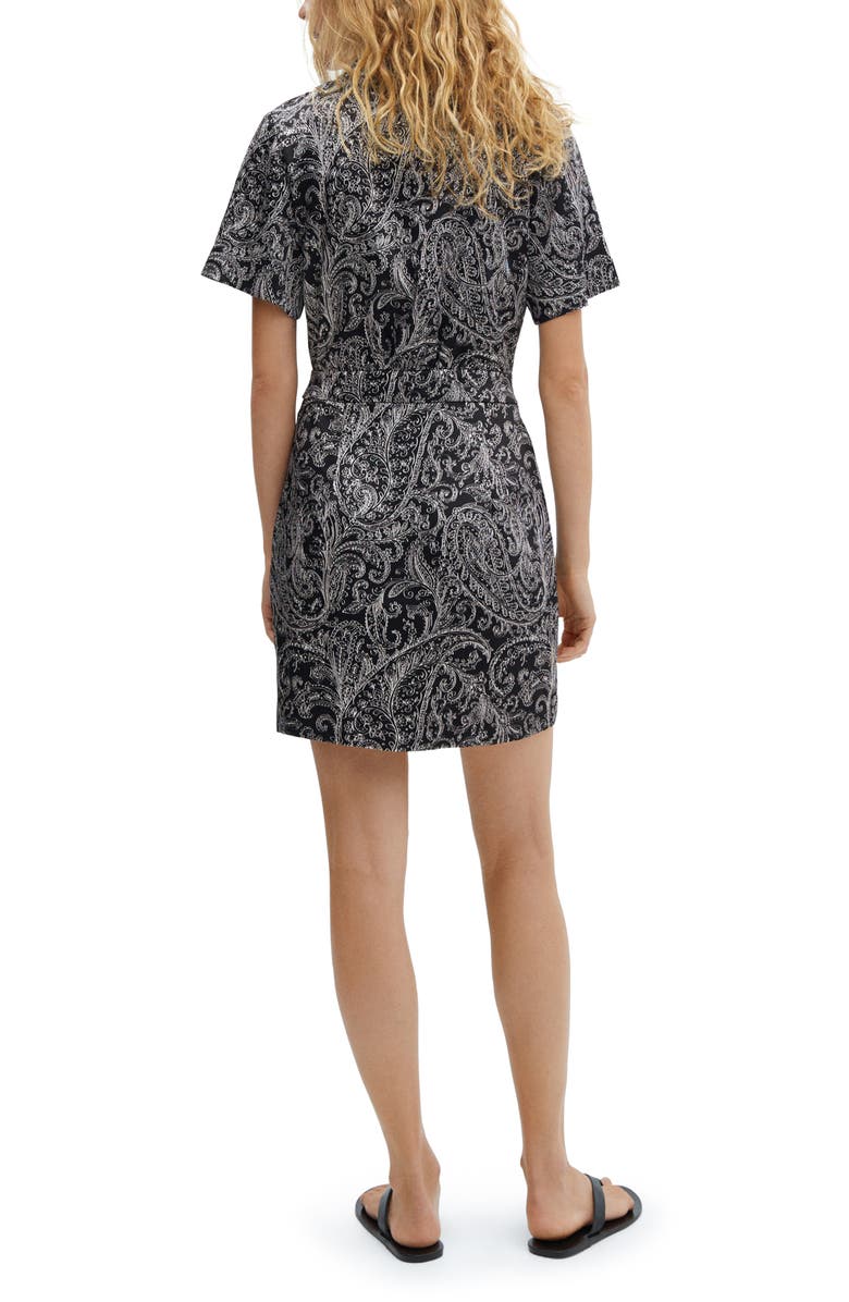 MANGO Paisley Print Tie Waist Shirtdress, Alternate, color, 