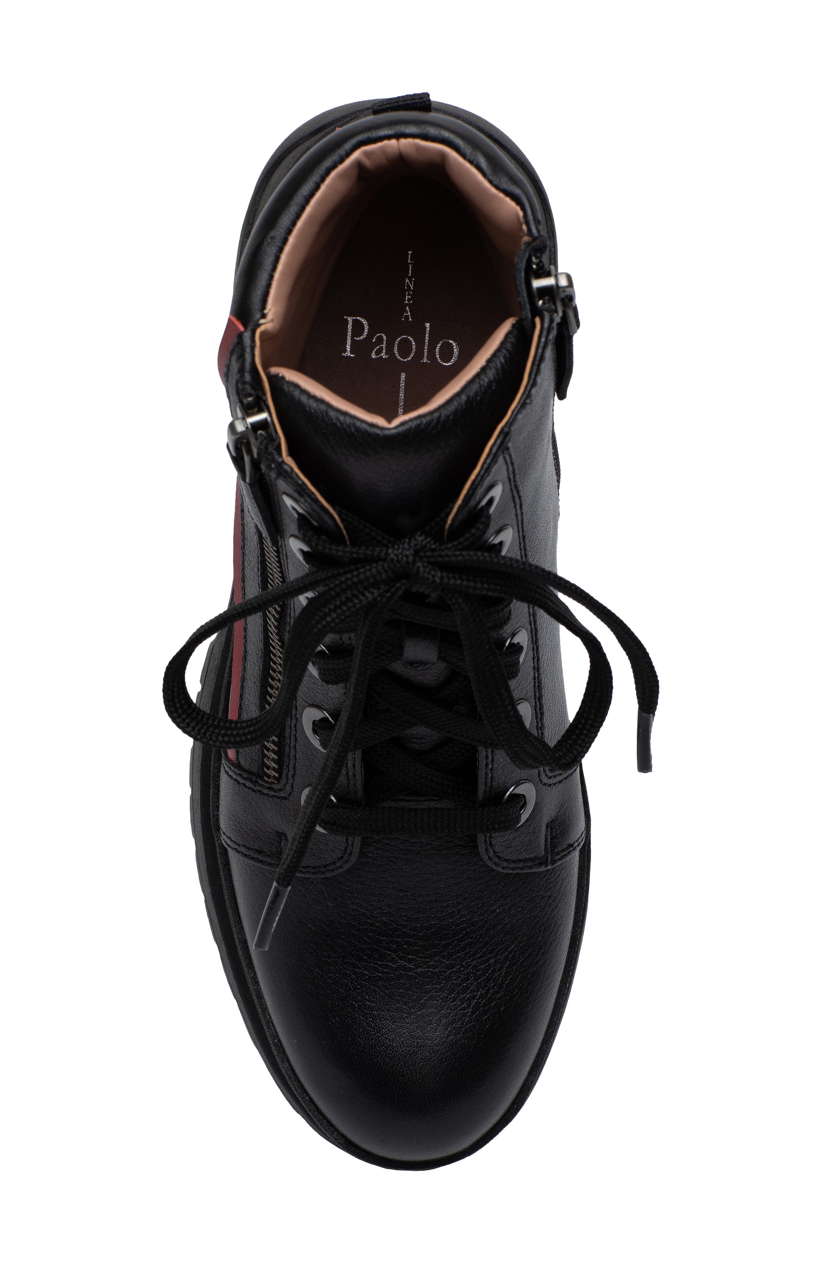 Linea Paolo Telana Lace-Up Bootie, Alternate, color, Blk Tum/Np