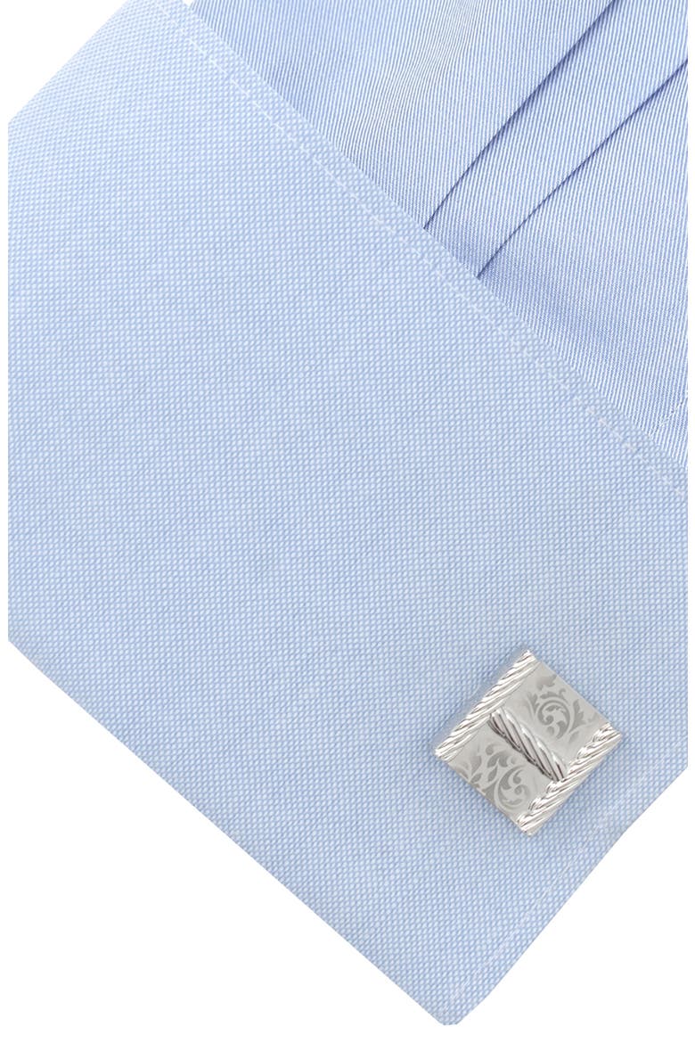 Engraved Cuff Links, Alternate, color, SILVER