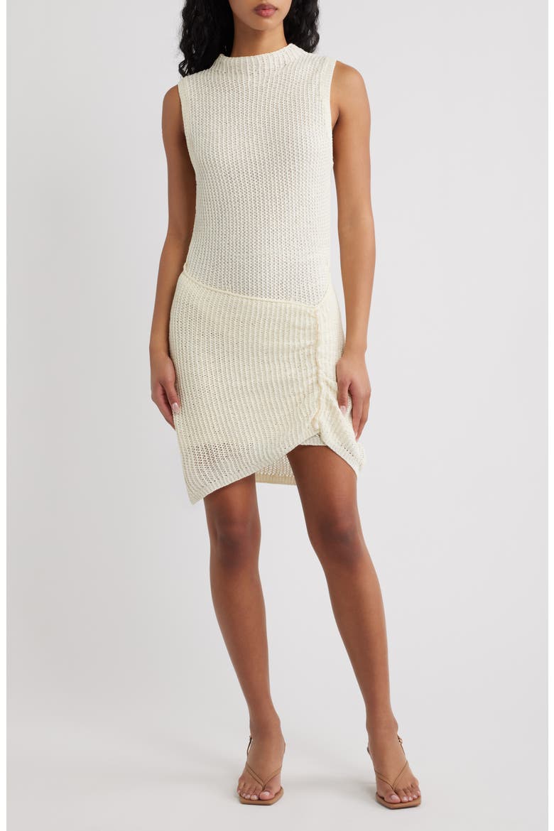 Kate Asymmetrical Knit Dress, Main, color, PEARL