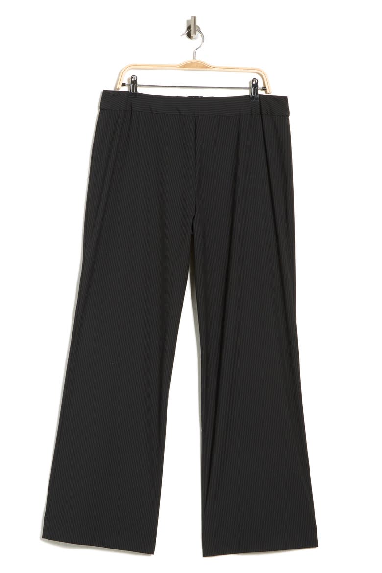 Cherie Pinstripe Silk Pants, Alternate, color, BLACK STRIPE