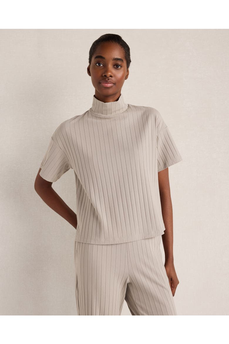 Ribbed Mock Neck Top, Main, color, Mushroom