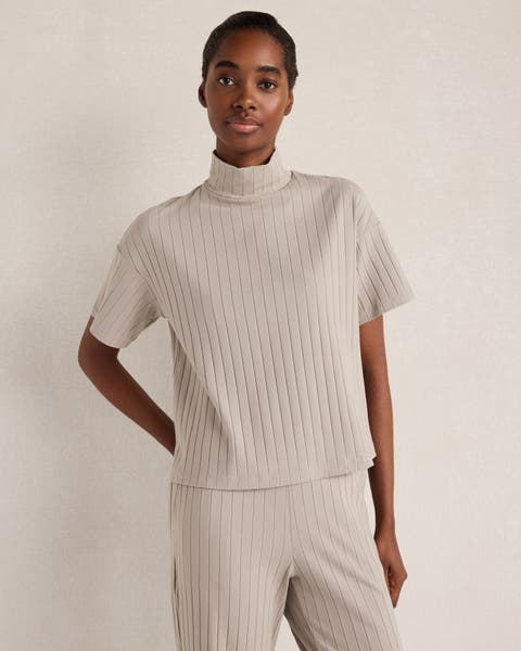 Ribbed Mock Neck Top