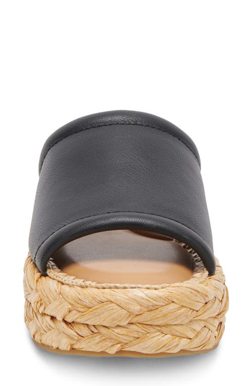 Dolce Vita Chavi Platform Slide Sandal In Black Leather