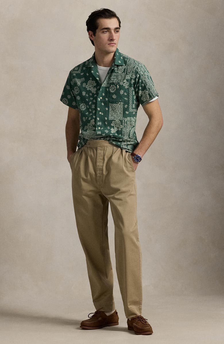 Polo Ralph Lauren Classic Fit Bandana Print Linen & Cotton Camp Shirt, Alternate, color, 