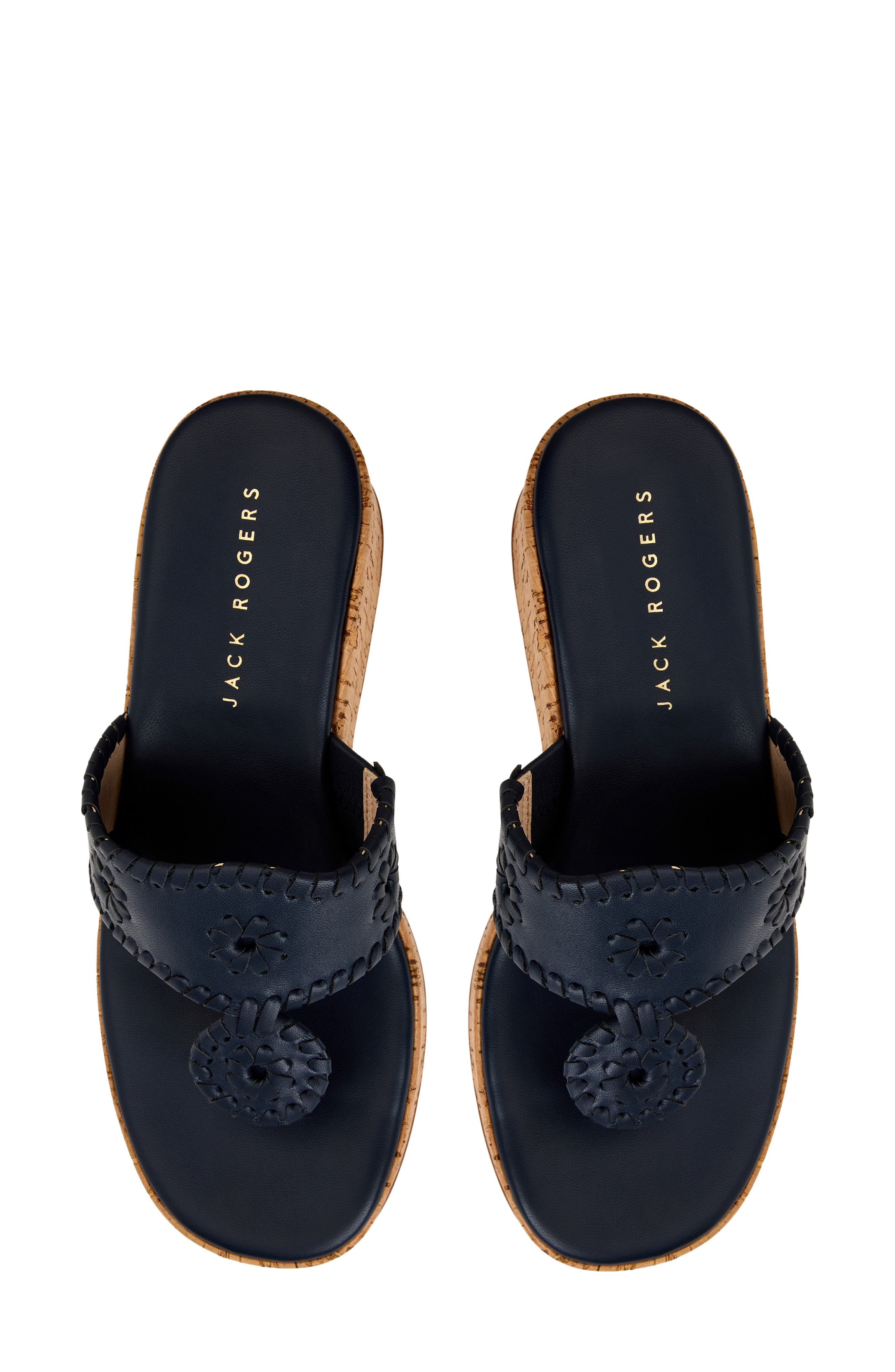 Jack Rogers Jacks High Wedge Sandal, Alternate, color, Midnite