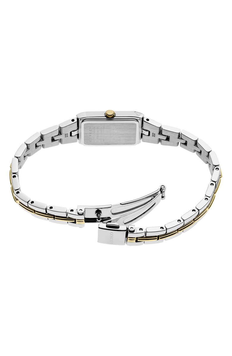SEIKO WATCHES Essentials Tank Bracelet Watch, 15.5mm x 24.5mm, Alternate, color, Two Tone