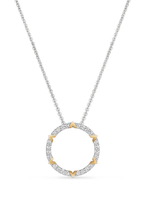 Copley 18k Gold Pav Diamond Pendant Necklace