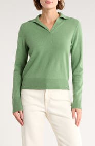 Vince Long Sleeve Wool Blend Polo