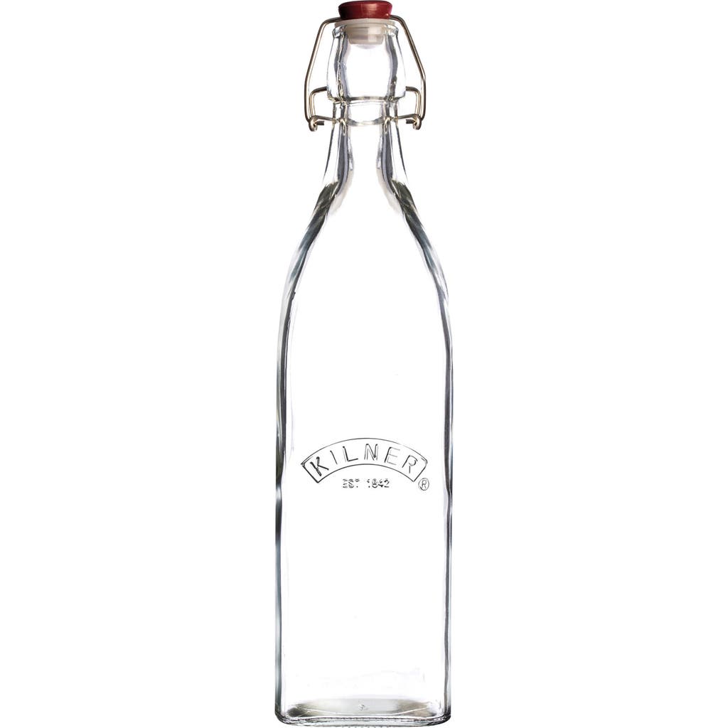 Kilner Square Swing Top Bottle, 34 Ounce In Transparent