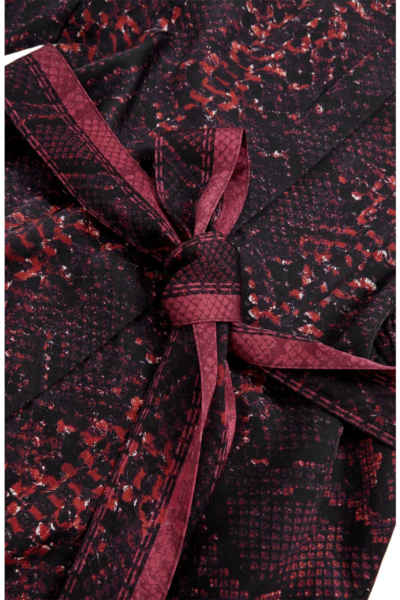 Daria Print Tie Waist Maxi Dress, Alternate, color, BURGUNDY/ BLACK