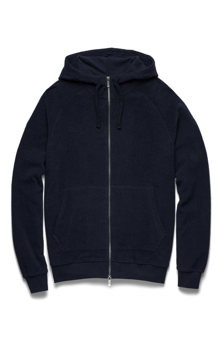 Surfside Supply Co. Danny Full-Zip Fuzzy Fleece Hoodie, Main, color, Navy Blazer