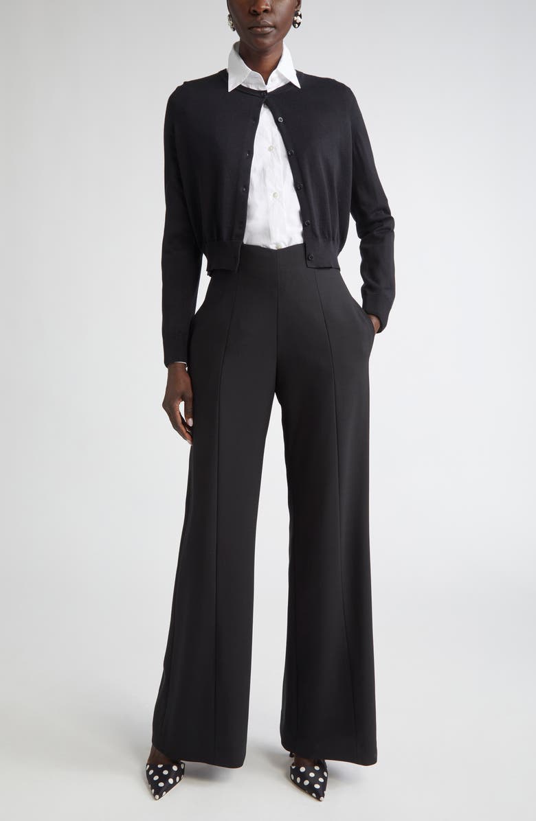 Carolina Herrera Crop Silk & Cotton Cardigan, Alternate, color, 