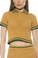 Alexia Admor Brinley Crochet Stitch Polo