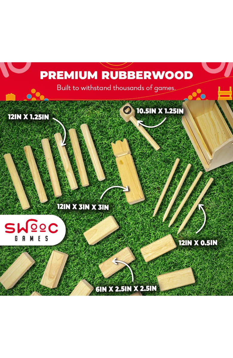 Swooc Games Kubb Yard Game With Crate, Alternate, color, Beige