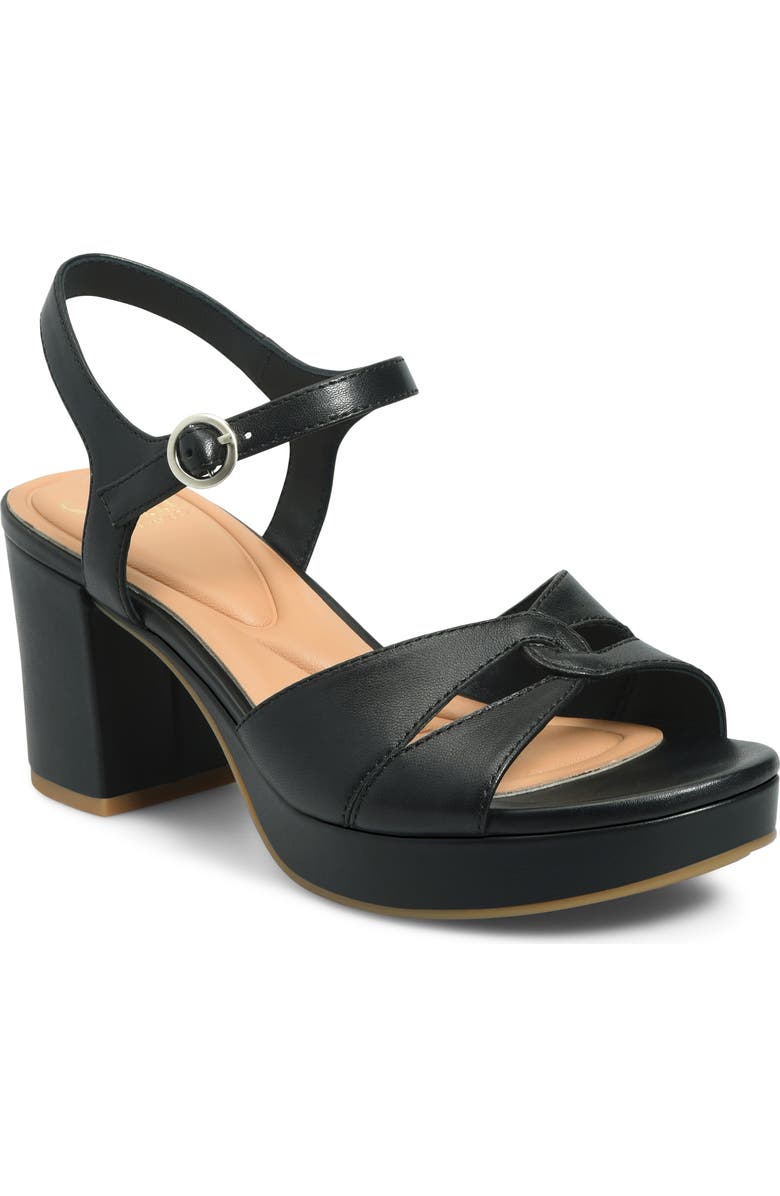 Söfft Lucille Ankle Strap Platform Sandal, Main, color, Black