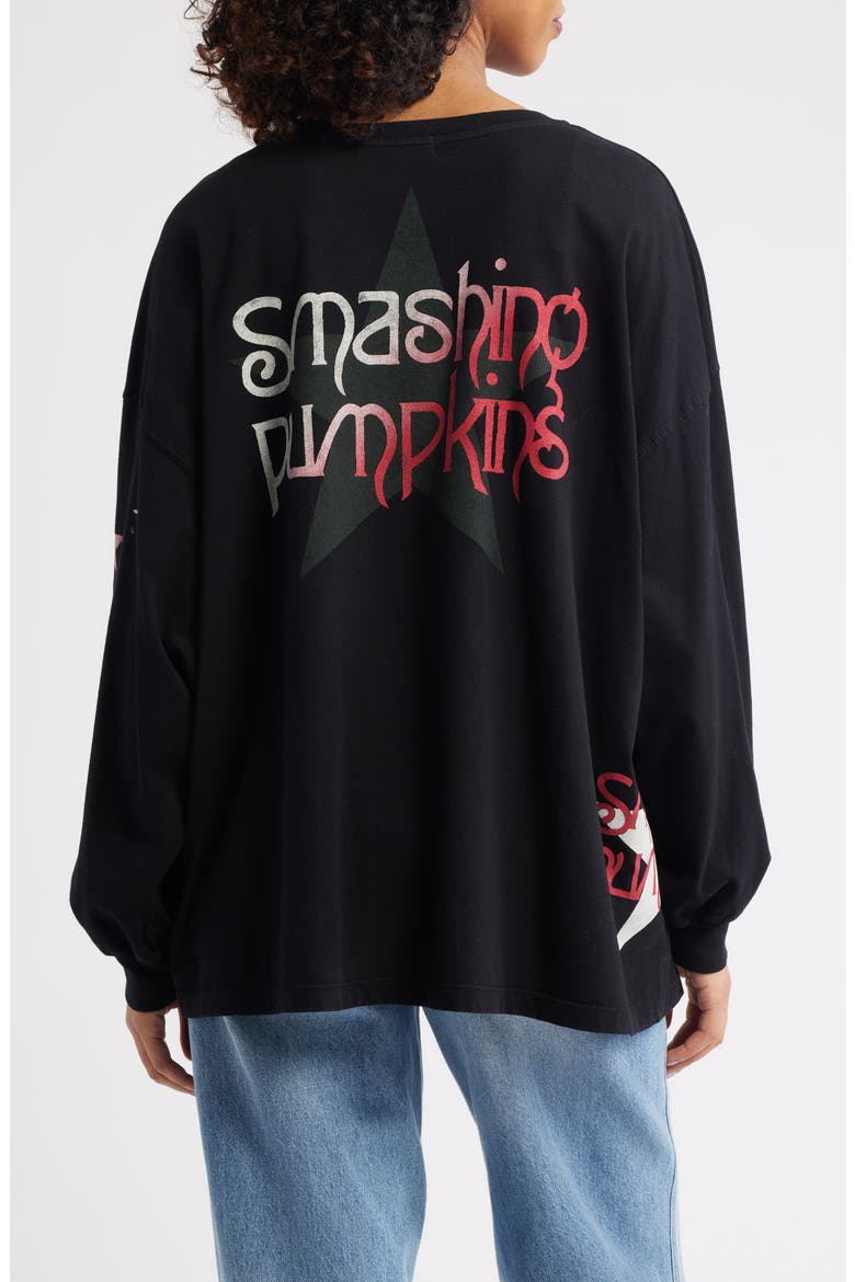 Smashing Pumpkins Big Star Long Sleeve Cotton Graphic T-Shirt, Alternate, color, HOUSE BLACK