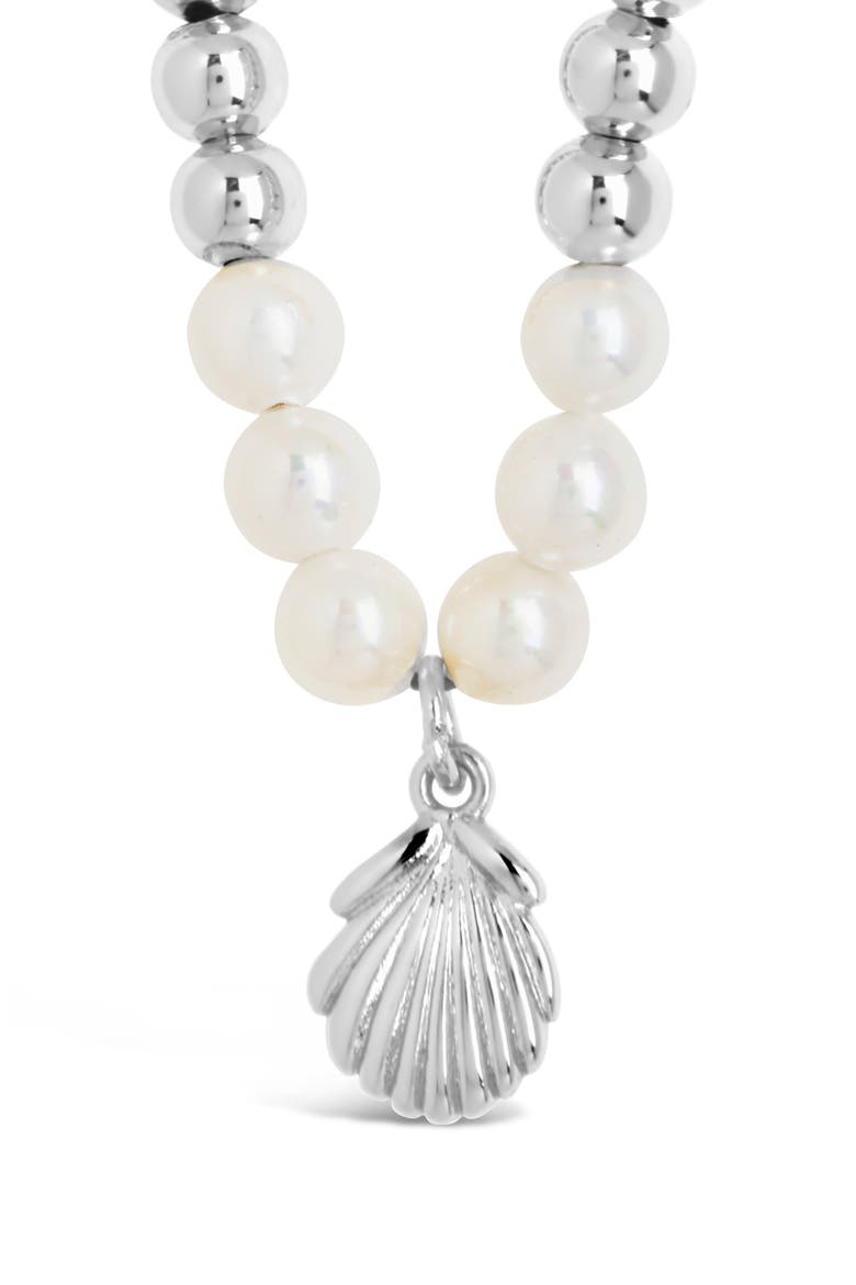 Marjorie Seashell Pendant Pearl Necklace, Alternate, color, SILVER