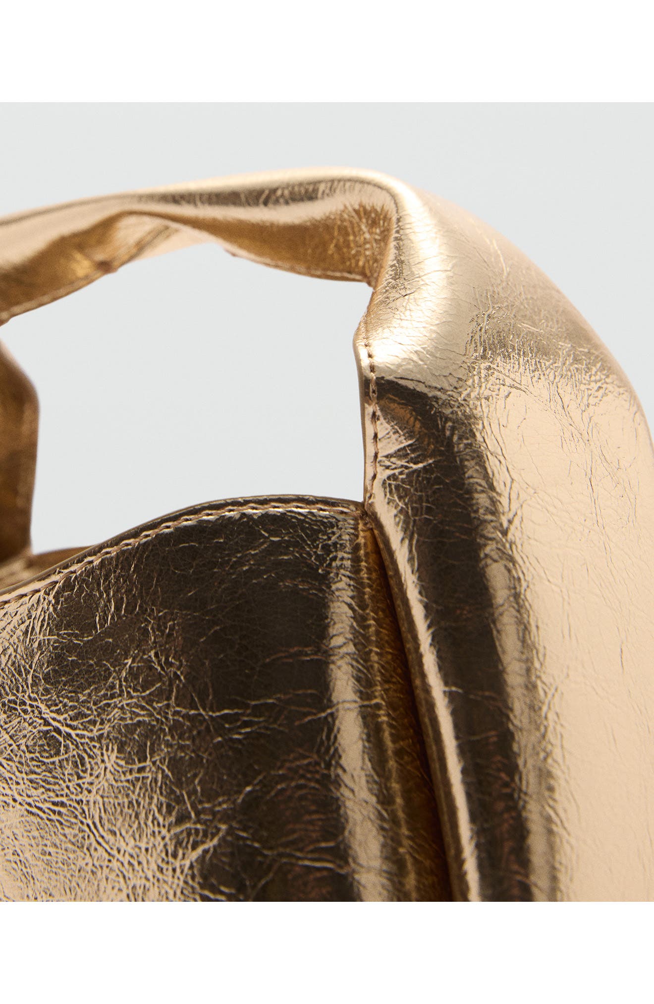 MANGO Metallic Faux Leather Handbag, Alternate, color, 