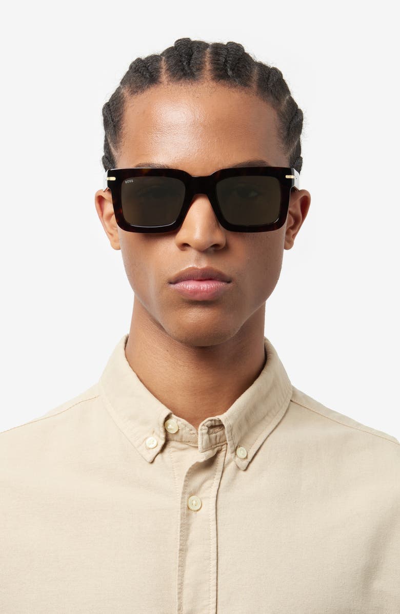 BOSS 51mm Square Sunglasses, Alternate, color, Brown